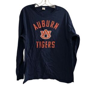 Auburn Tigers Men's Long Sleeve Graphic T-Shirt Blue Size L